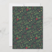 Modern Script Green Holly Leaf Kerstparty Kaart (Achterkant)