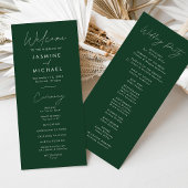 Modern Script Green Wedding Programma