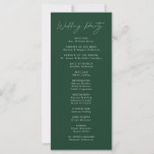 Modern Script Green Wedding Programma (Achterkant)