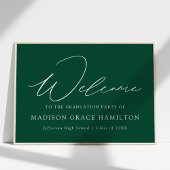Modern Script Green Welcome Graduation Party Poster