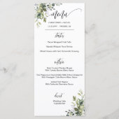 Modern Script Greenery Garden Wedding Event Menu (Voorkant)