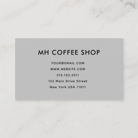 Modern Script Grijs Eenvoudig Klantenkaartje (Achterkant)