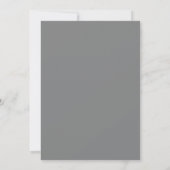 Modern script, grijs, Trouw Elopement Ontvangst Kaart (Achterkant)