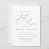 Modern Script, Grijs, Trouw Elopement Receptie Kaart (Voorkant)