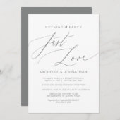 Modern script, grijs, weddenschap kaart (Voorkant / Achterkant)