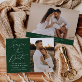 Modern Script Groen 2 Foto Save The Date