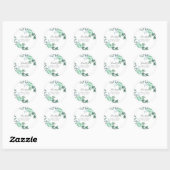 Modern Script groen bloemen bruiloft dank u Ronde Sticker (Vel)