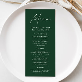 Modern Script Groen Bruiloft Menu