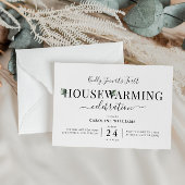 Modern script groen housewarming party kaart