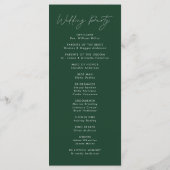 Modern Script Groene Huwelijksprogramma (Achterkant)