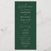 Modern Script Groene Huwelijksprogramma (Voorkant)