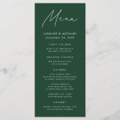 Modern Script Groene Trouw Menu (Voorkant)