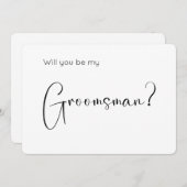 Modern Script Groomsman Uitnodiging (Voorkant / Achterkant)