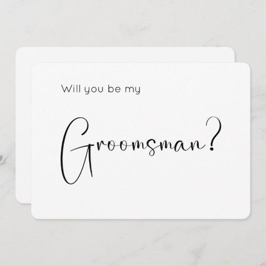 Modern Script Groomsman Uitnodiging (Voorkant / Achterkant)