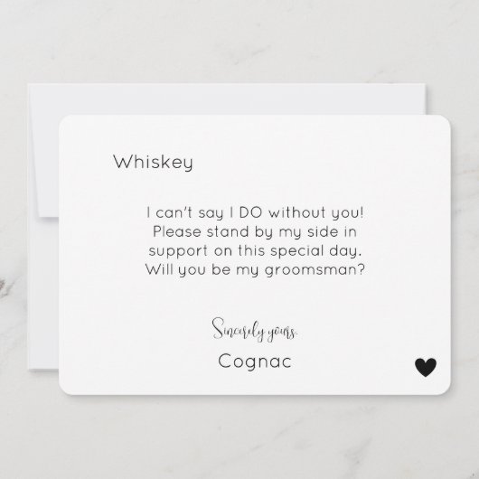 Modern Script Groomsman Uitnodiging (Achterkant)