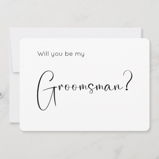 Modern Script Groomsman Uitnodiging (Voorkant)
