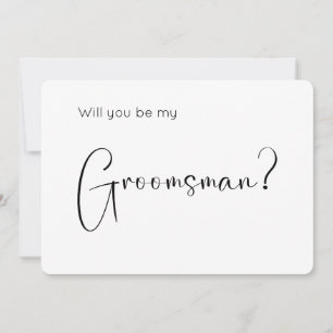 Modern Script Groomsman Uitnodiging