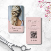 Modern Script Hair Stylist Salon Pink Visitekaartje