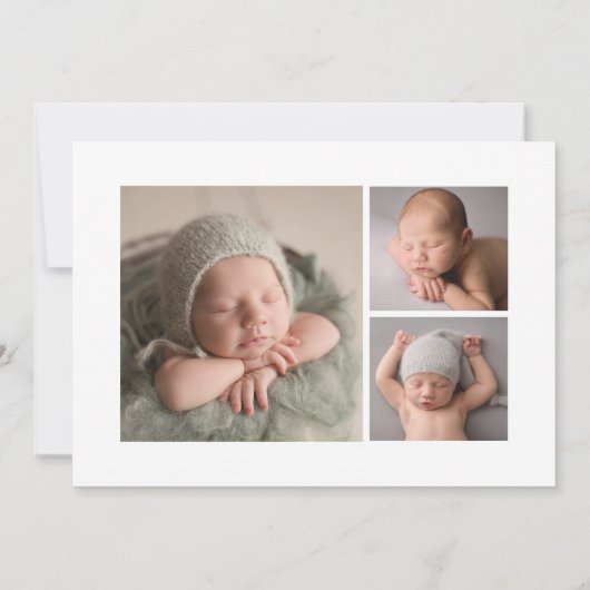 Modern Script Hallo Foto geboorteaankondiging Aankondiging (Achterkant)