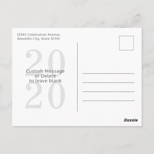 Modern script Hallo Happy New Year Photo Briefkaart (Achterkant)