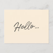 Modern script | Hallo.. Minimalistisch Ivory Cream Briefkaart (Voorkant)