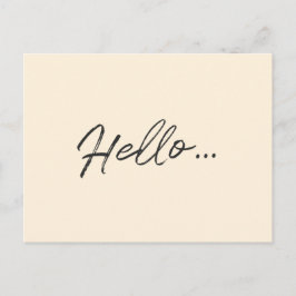 Modern script | Hallo.. Minimalistisch Ivory Cream Briefkaart