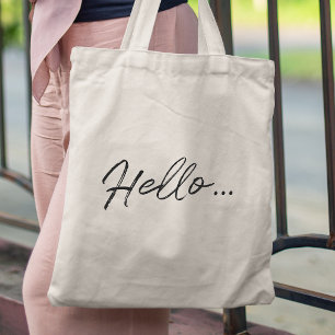 Modern script Hallo.. Minimalistisch Simpe Stijl Tote Bag