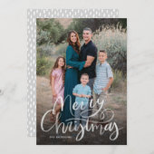Modern script Hand Lettered Merry Christmas Feestdagenkaart (Voorkant / Achterkant)