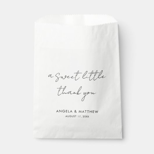 Modern script Hand-Lettered Wedding Bedankt Bedankzakje (Voorkant)