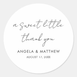 Modern script Hand-Lettered Wedding Bedankt Ronde Sticker