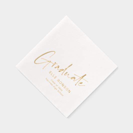 Modern Script Handgeschreven Afstuderen Folie Servetten (Rechts)