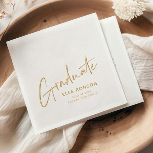 Modern Script Handgeschreven Afstuderen Folie Servetten