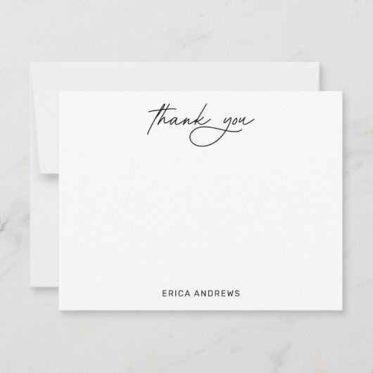 Modern script handgeschreven dank je plat notitiekaartje (Voorkant)