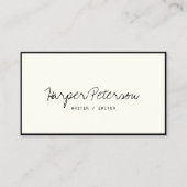 Modern script handgeschreven zwart artikel, stijlv visitekaartje (Voorkant)