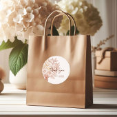 Modern Script Handgetekende Autumn Foliage bruilof Ronde Sticker