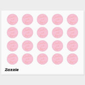 Modern Script Handschrift Bruiloft Roze en Sinaasa Ronde Sticker (Vel)