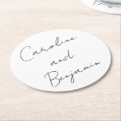 Modern script handschrift Wedding Boho White Ronde Kartonnen Onderzetter (Gebogen)