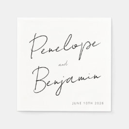 Modern script handschrift Wedding Boho White Servet