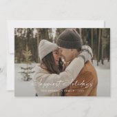 Modern Script Happiest Feestdagen Foto Kerstmis Feestdagenkaart (Voorkant)