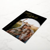 Modern Script Happy Holidays | Add 2 Photo  Folie Feestdagenkaart (Gedraaid)