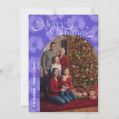 Modern Script Happy Holidays Arch Two Photo Floral Feestdagenkaart (Voorkant)