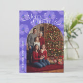 Modern Script Happy Holidays Arch Two Photo Floral Feestdagenkaart (Staand voorkant)