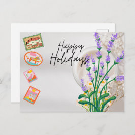 Modern Script Happy Holidays Briefkaart