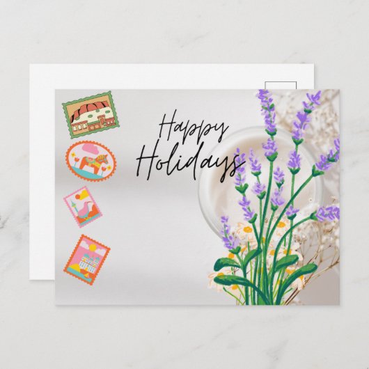 Modern Script Happy Holidays Briefkaart (Voorkant / Achterkant)