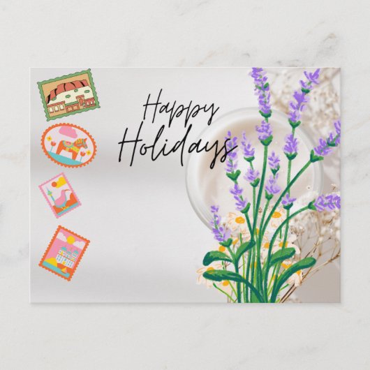 Modern Script Happy Holidays Briefkaart (Voorkant)