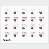 Modern script Happy Holiidays pine cone tak Ronde Sticker (Vel)