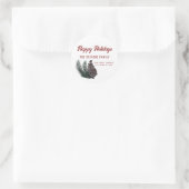 Modern script Happy Holiidays pine cone tak Ronde Sticker (Tas)