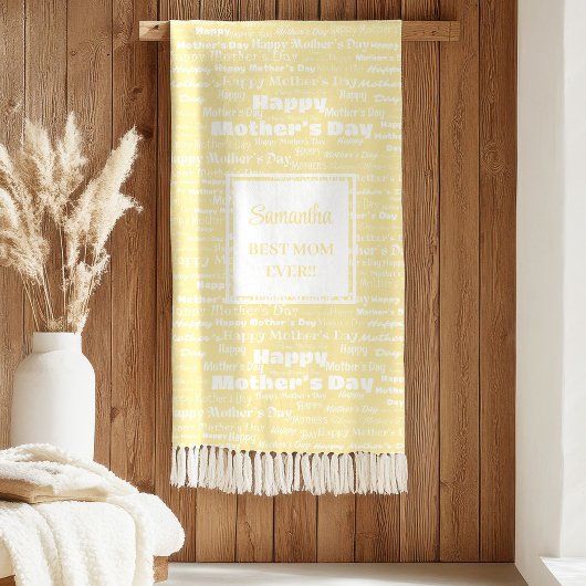 Modern Script Happy Mother’s Day Gift for Her  Sherpa Deken