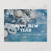 Modern Script Happy New Year Holiday Briefkaart