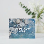 Modern Script Happy New Year Holiday Briefkaart (Staand voorkant)